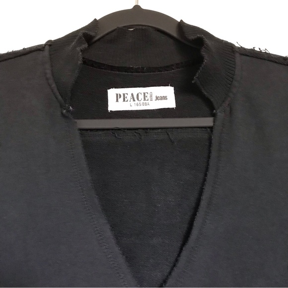 PeaceBird Jeans Astro Boy Dream Atom Black Distressed Sweatshirt Size Large - Picture 3 of 14